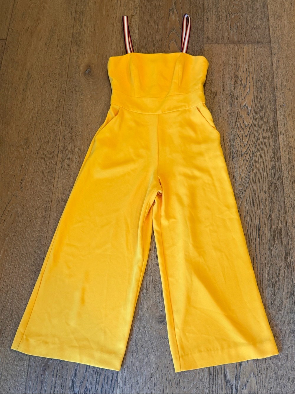 Trina Turk Yellow Wide-Leg Strap Jumpsuit